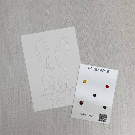 DIY Aquarellkarte Ostermotiv zum selbst ausmalen inkl. Aquarellfarbkarte DIN A6
